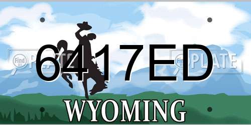 6417ED Wyoming License Plate