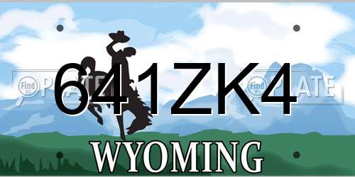 641ZK4 Wyoming License Plate