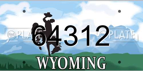 64312 Wyoming License Plate