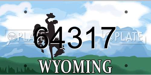 64317 Wyoming License Plate