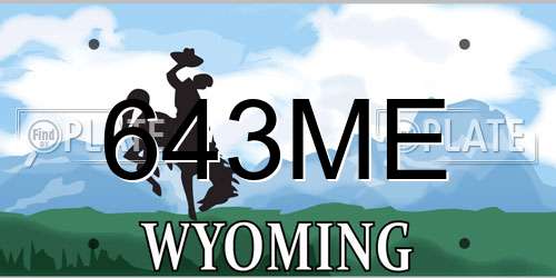 643ME Wyoming License Plate