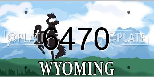6470 Wyoming License Plate
