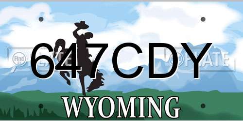647CDY Wyoming License Plate