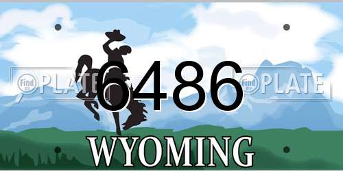 6486 Wyoming License Plate