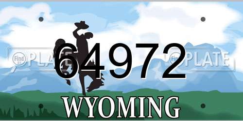 64972 Wyoming License Plate