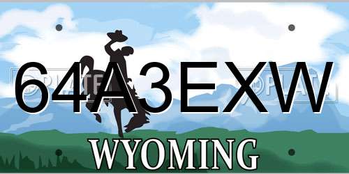 64A3EXW Wyoming License Plate