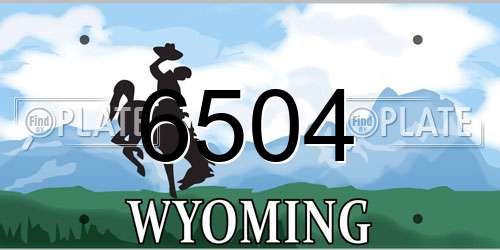 6504 Wyoming License Plate