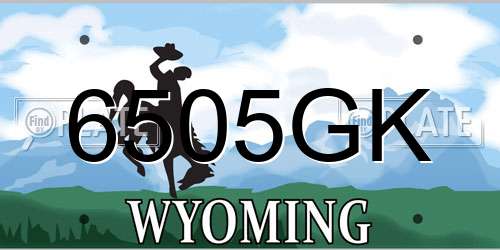 6505GK Wyoming License Plate