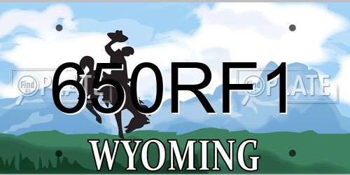 650RF1 Wyoming License Plate