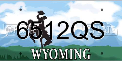 6512QS Wyoming License Plate