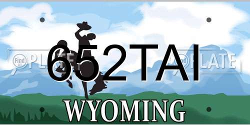 652TAI Wyoming License Plate