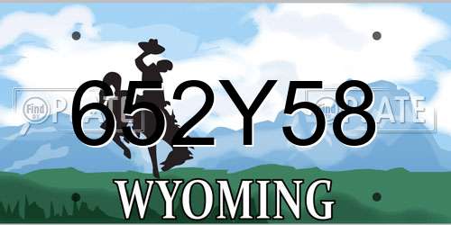 652Y58 Wyoming License Plate