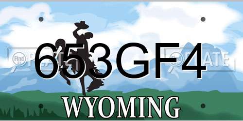 653GF4 Wyoming License Plate