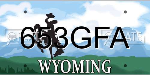 653GFA Wyoming License Plate
