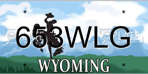 653WLG Wyoming License Plate