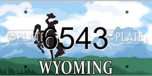 6543 Wyoming License Plate