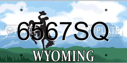 6567SQ Wyoming License Plate
