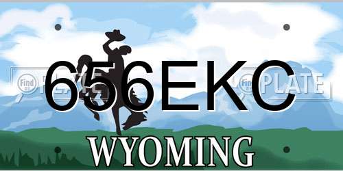 656EKC Wyoming License Plate