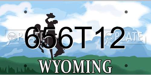 656T12 Wyoming License Plate
