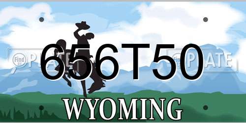 656T50 Wyoming License Plate