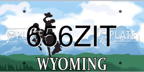 656ZIT Wyoming License Plate