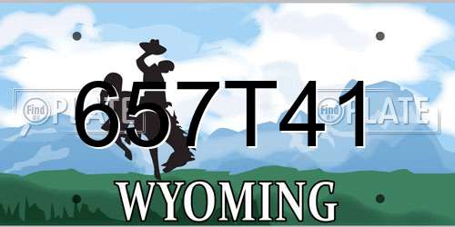 657T41 Wyoming License Plate