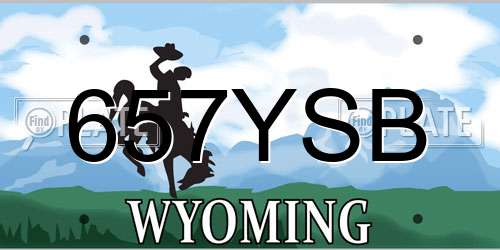 657YSB Wyoming License Plate