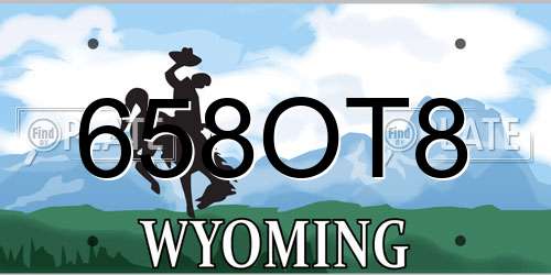 658OT8 Wyoming License Plate