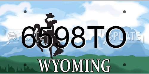6598TO Wyoming License Plate