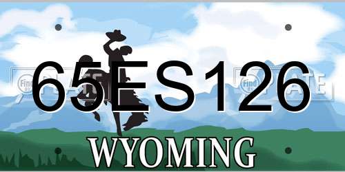 65ES126 Wyoming License Plate