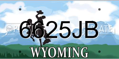6625JB Wyoming License Plate