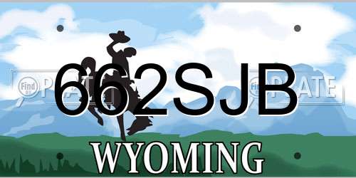662SJB Wyoming License Plate