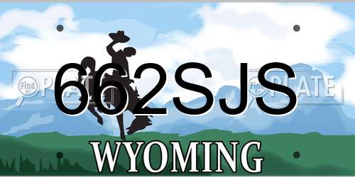 662SJS Wyoming License Plate