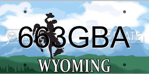 663GBA Wyoming License Plate