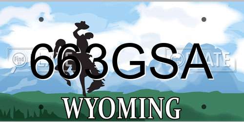 663GSA Wyoming License Plate