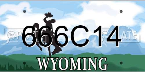 666C14 Wyoming License Plate