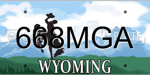 668MGA Wyoming License Plate