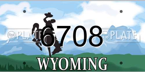 6708 Wyoming License Plate