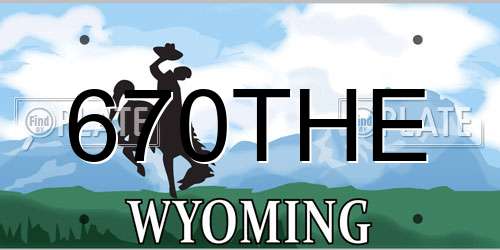 670THE Wyoming License Plate