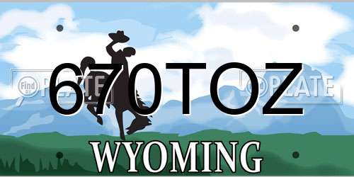 670TOZ Wyoming License Plate
