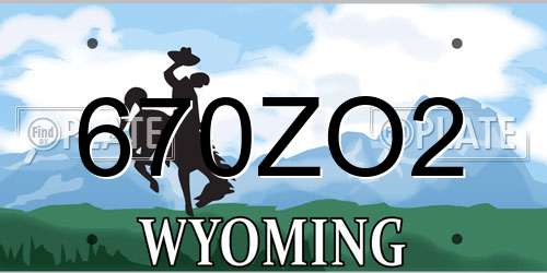 670ZO2 Wyoming License Plate