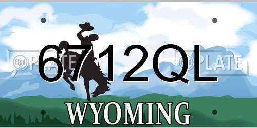 6712QL Wyoming License Plate
