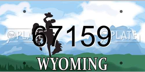 67159 Wyoming License Plate