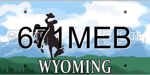 671MEB Wyoming License Plate