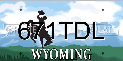 671TDL Wyoming License Plate