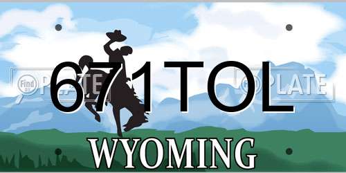 671TOL Wyoming License Plate