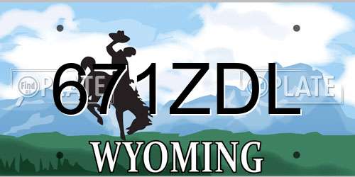 671ZDL Wyoming License Plate