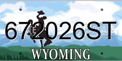 672026ST Wyoming License Plate