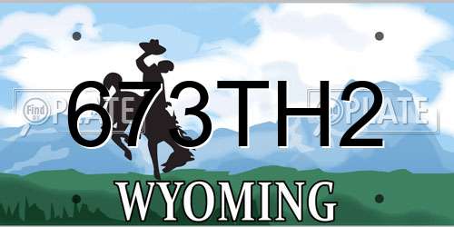 673TH2 Wyoming License Plate