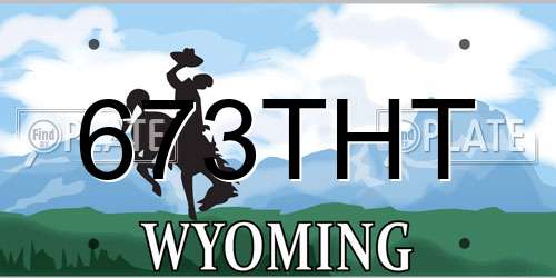 673THT Wyoming License Plate